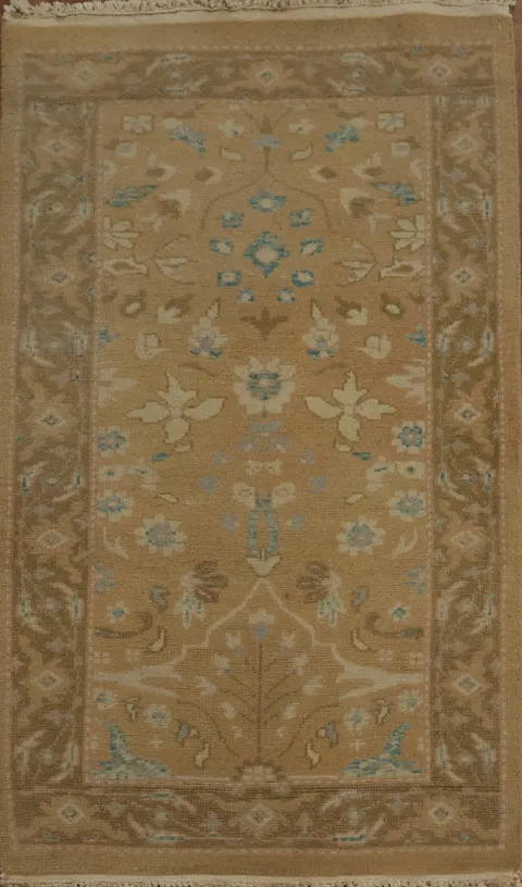 Classic Brown and Blue Rug Featuring Timeless Design 2x4