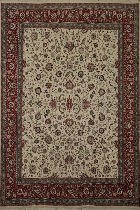 Timeless Charm: Traditional Beige All Over Design Rug 8x10