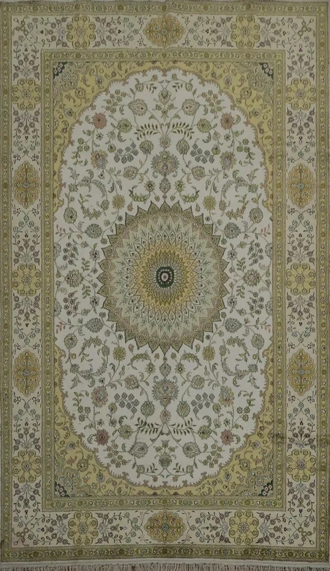 Luxurious Silk Kashmir Artisan Rug Crafted with Fine Details and Elegance