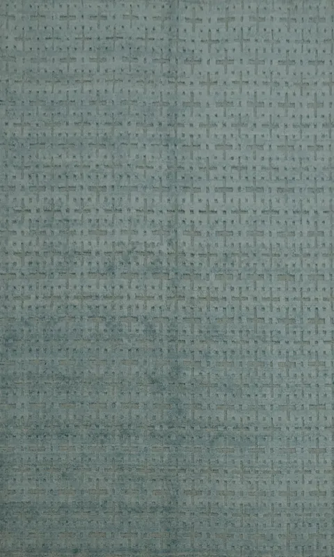 Elegant Blue Textured Rug for Contemporary Living Spaces 5x7