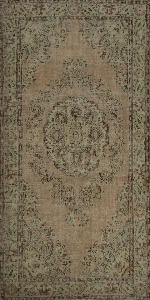 Turkish Distressed Floral Area Rug 6x10