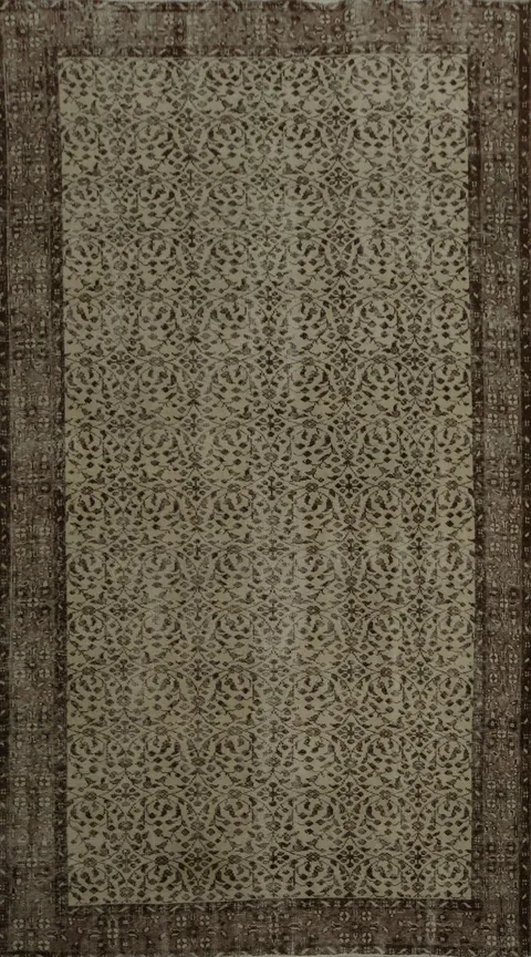 Elegant Vintage-Inspired Distressed Vintage Turkish Rug 6x9