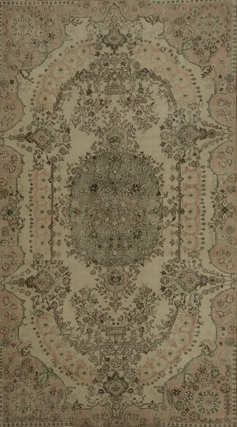 Ornate Vintage Turkish Distressed Rug 5x9