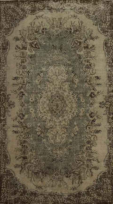 Vintage Elegance: Anatolian Turkish Area Rug 5x9