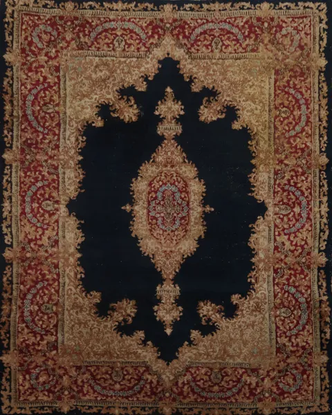 Elegant Medallion Kerman Vintage Rug 3x5