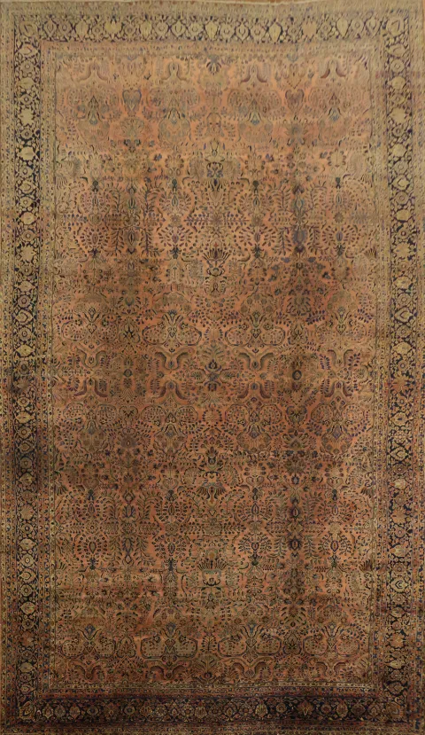 Pre-1900 Antique Sarouk Persian Large Rug 13x23