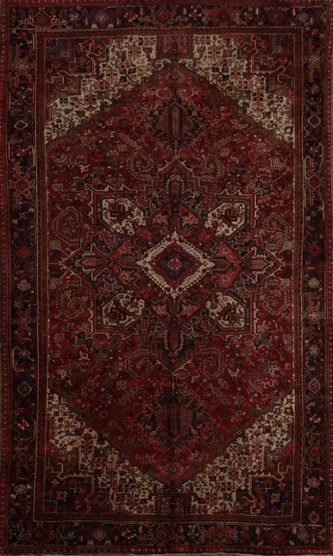 Luxurious Vintage Red Persian Heriz Palace Rug 10'x15'