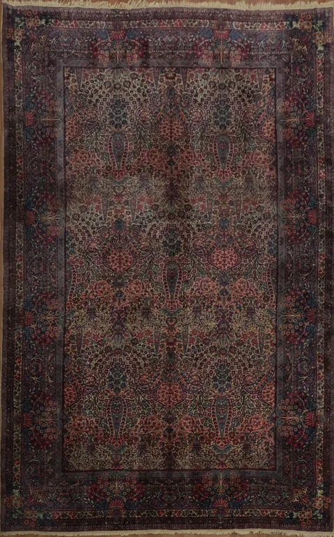 Vintage Vegetable Dye Kerman Ravar Persian Palace Rug 10x16