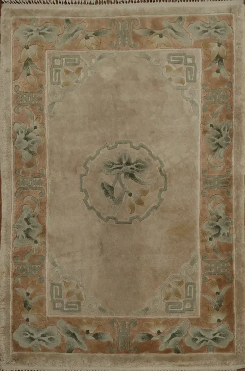 Vintage-Inspired Area Rug Art Deco Chinese 2x3