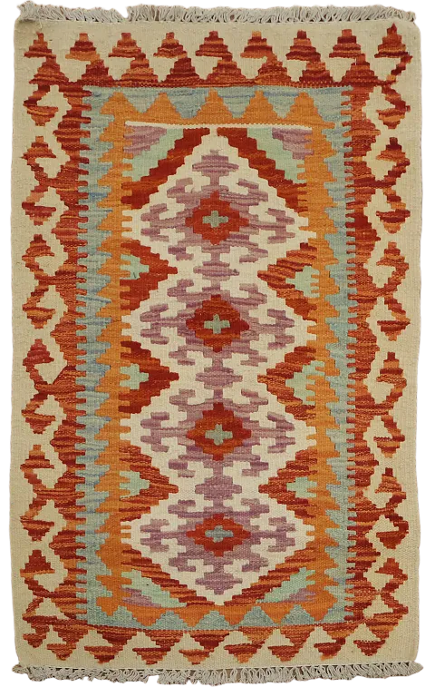 Handwoven Tribal Pattern Kilim Rug 2X3