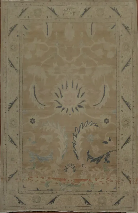 Sophisticated Floral Beige Rug for Refined Interiors Persian Ziegler 6x10