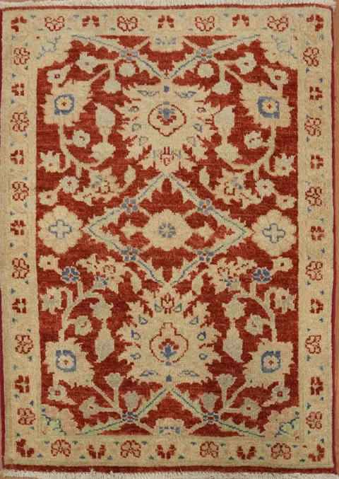Bold and Vibrant Red Peshawar Pakistani Rug 2x3