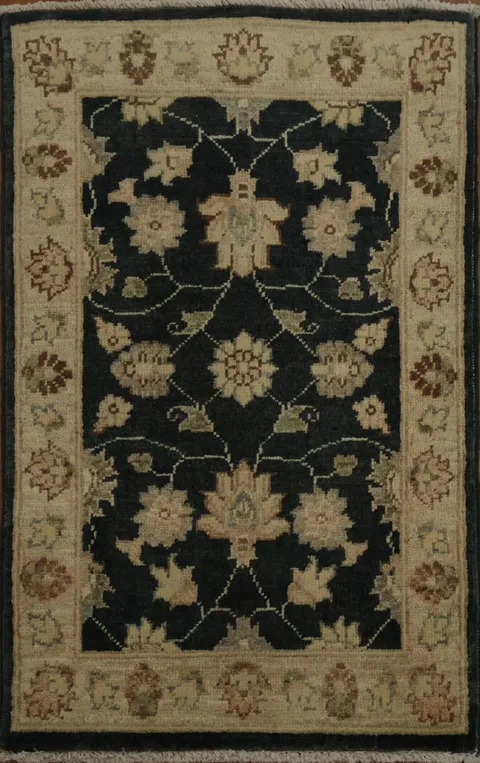 Black Peshawar Oriental Accent Rug 2x3