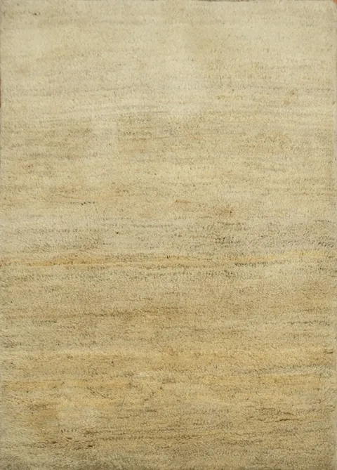 Subtle Beige Artisanal Thick Pile Gabbeh Persian Rug 3x5