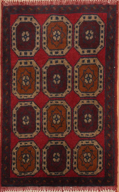 Geometric Balouch Afghan Prayer Rug 1x2