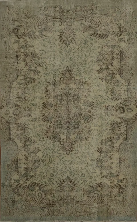 Distressed Anatolian Turkish Area Rug 6x9