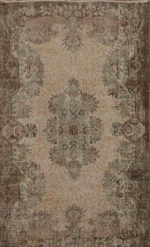 Distressed Anatolian Turkish Area Rug 6x9