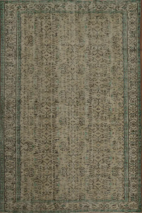 Subtle Sophistication: Highly Detailed Distressed Turkish Rug 6x9