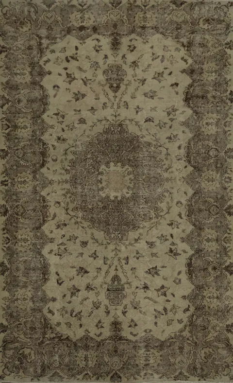 Exquisite Vintage Beige Rug 5x10 Distressed