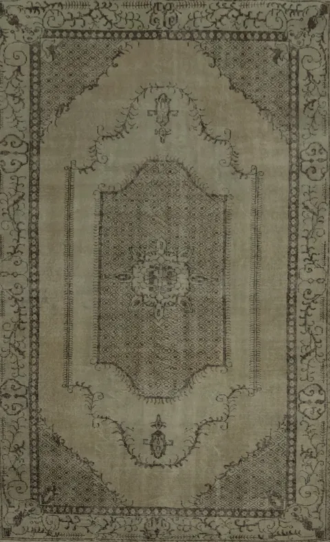 Vintage-Inspired Distressed Turkish Rug 5x10