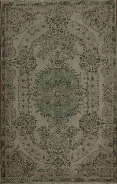 Vintage Elegance: Timeless Patterned Distressed Rug 6x10