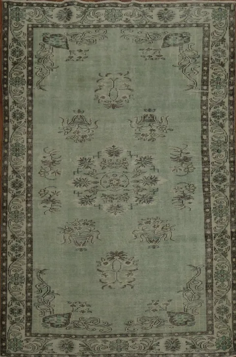 Elegant Vintage-Turkish Handmade Rug 6x9
