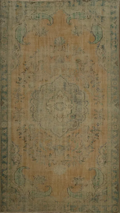 Vintage Elegance: Distressed Anatolian Turkish Area Rug 6x10