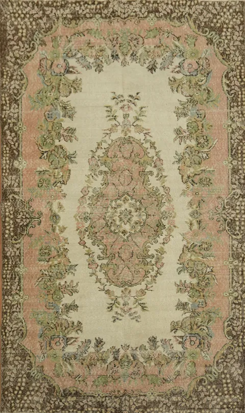Vintage Wool Anatolian Turkish Area Rug 6x9