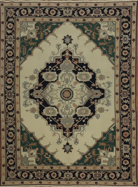 Sophisticated Ornamental Sumak Chinese Heriz Area Rug 9x12