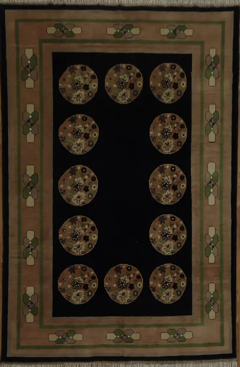 Elegant Geometric Art Deco Chinese Area Rug 7x10