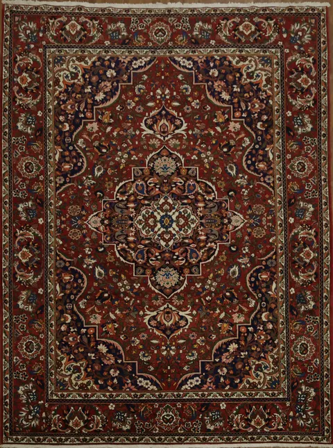 Luxurious Wool Vegetable Dye Bakhtiari Persian Area Rug 10x13