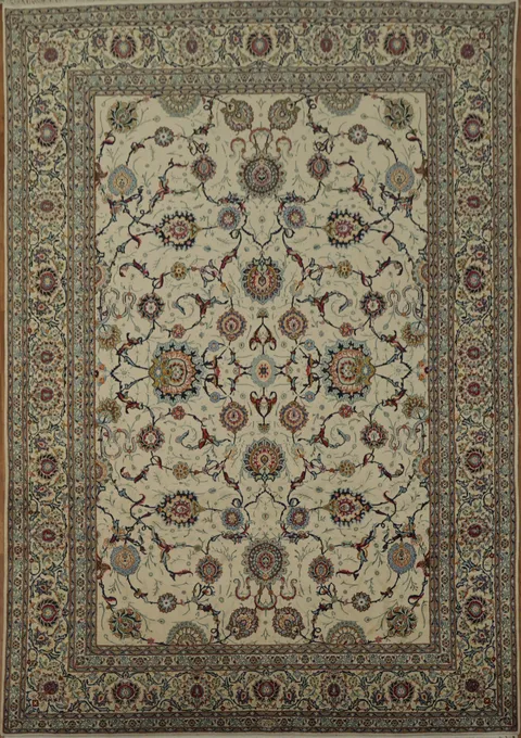 Elegant Persian Vegetable Dye Kashan Persian Large Rug 10x14