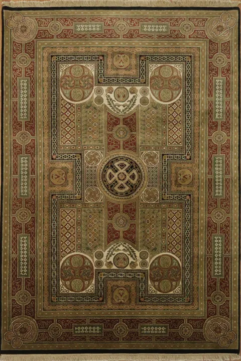 Luxurious Earth Tone Agra Oriental Area Rug 6x9