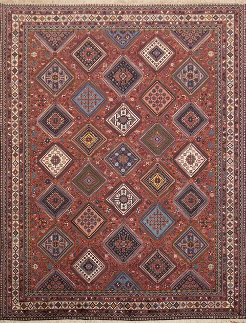 Vegetable Dye Yalameh Persian Area Rug 10x13