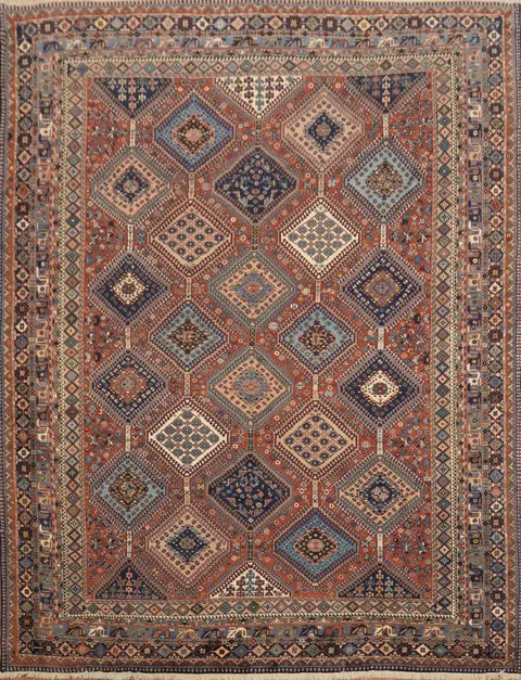 Vegetable Dye Yalameh Persian Large Rug 11x14