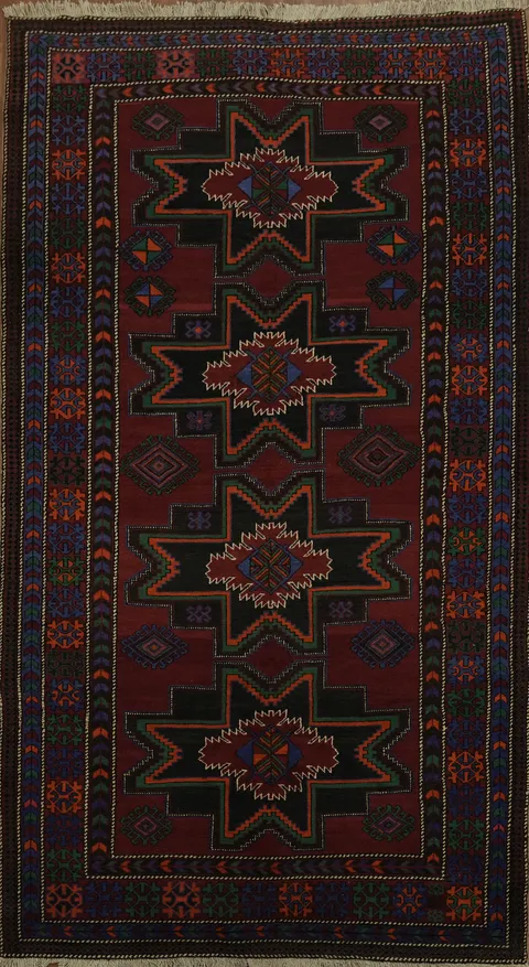 Authentic Bohemian Kazak Oriental Area Rug 5x10