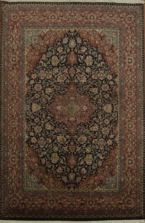 Luxury Handcrafted Vegetable Dye Kashan Dabir Persian Area Rug 6x9