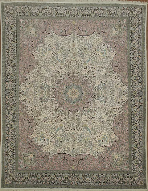 Silk Kashmir Oriental Large Rug 12x15
