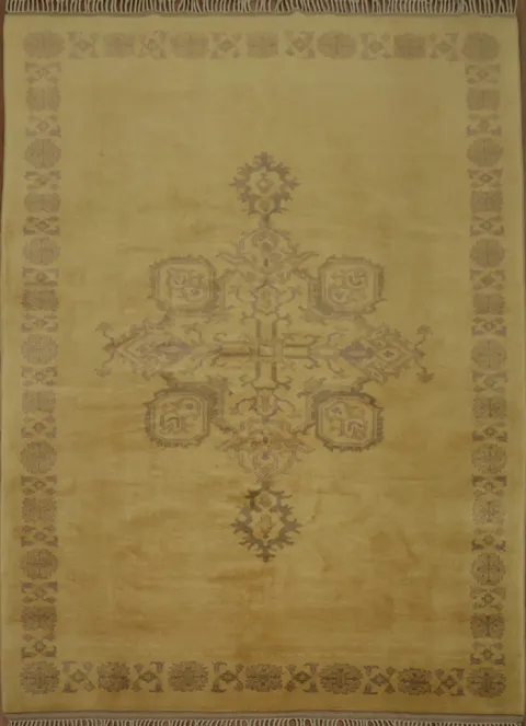 Premium Beige Oushak Turkish Area Rug 7x10