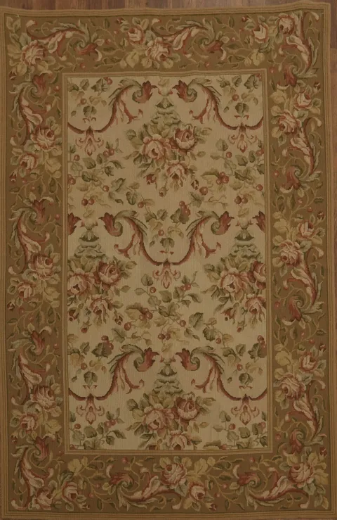 Ornate Floral Tapestry Aubusson Tapestries Chinese Rug 4x6