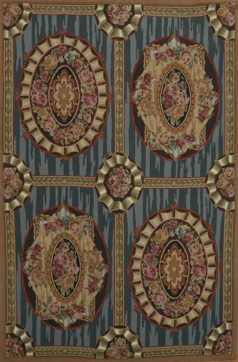 Richly Detailed Medallion Tapestry Aubusson Tapestries Chinese Rug 4x6