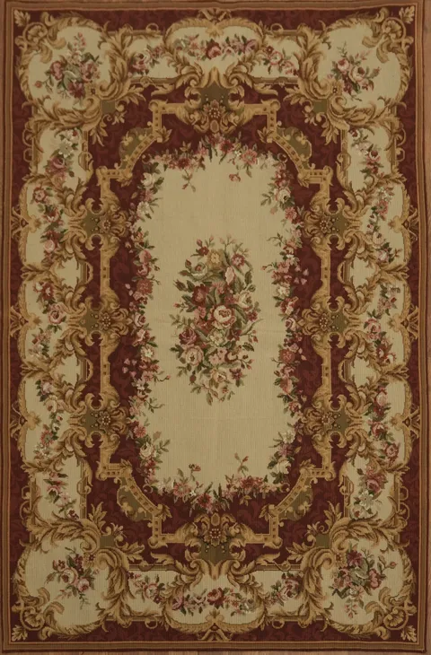 Elegant Aubusson Tapestries Chinese Rug 4x6