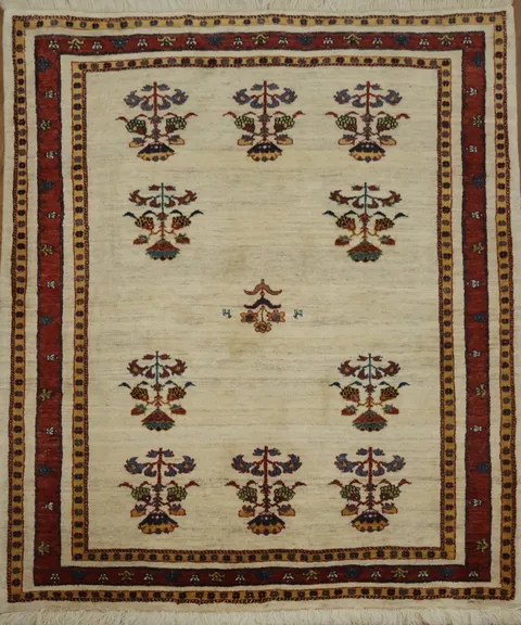 Stylish and Practical: Vegetable Dye Gabbeh Persian Rug 5x6