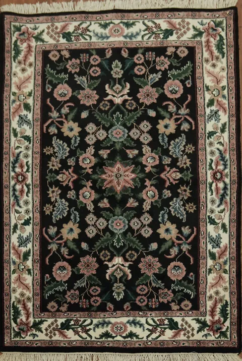 Elegant Floral Kashan Oriental Rug 4x6