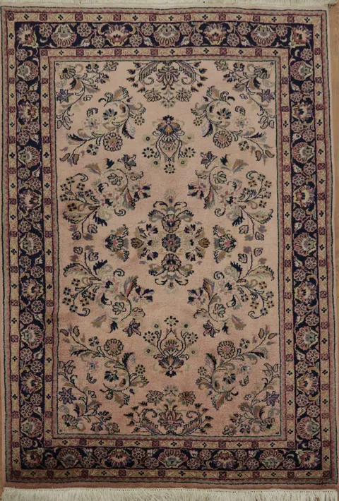 Exquisite Floral Pattern Sarouk Oriental Rug 4x6