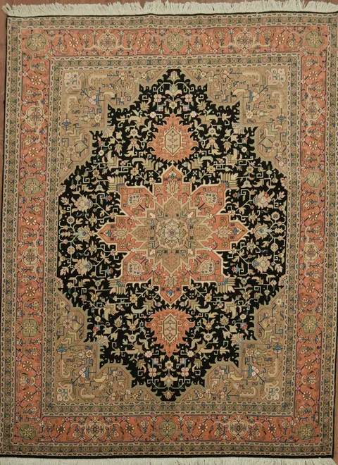 Elegantly Crafted Vegetable Dye Tabriz Persian Rug 5x7