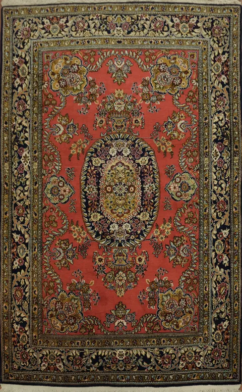 Elegant Traditional Qum Persian Rug 4x7