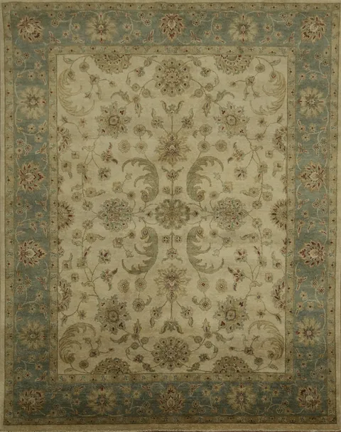 Charming Floral Vegetable Dye Oushak Oriental Area Rug 8x10
