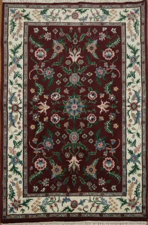 Elegant Floral Agra Oriental Rug 4x6