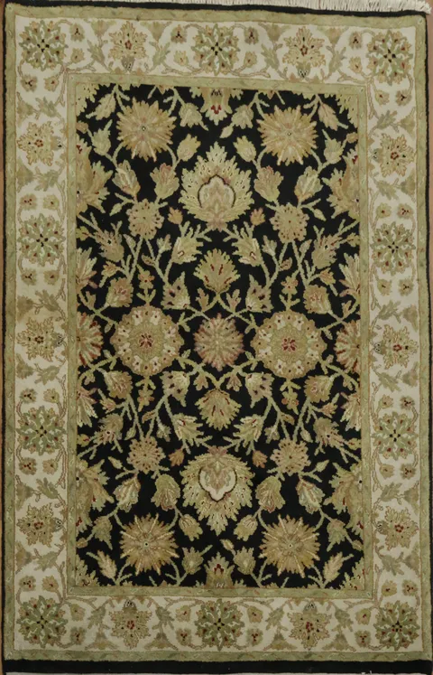 Black and Beige Agra Jaipur Area Rug 4x6